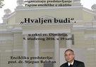 Poziv na predstavljanje Papine enciklike "Laudato si - Hvaljen budi", 9. studenoga 2016. u crkvi sv. Dimitrija u 19 sati